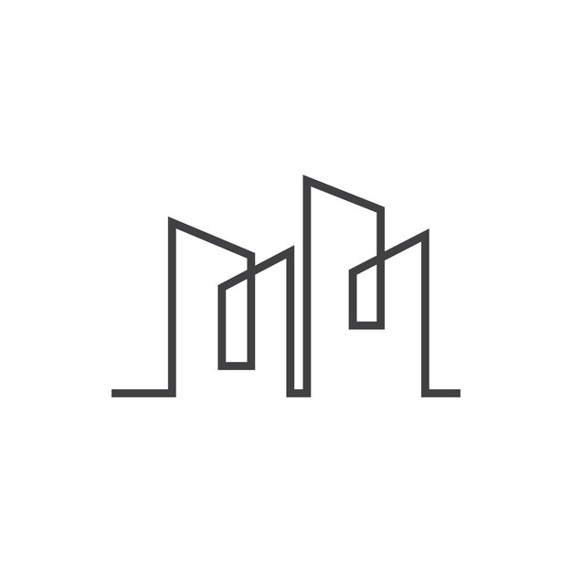Plantilla de ilustración de símbolo vectorial de línea de estilo de diseño moderno del logotipo del edificio de apartamentos