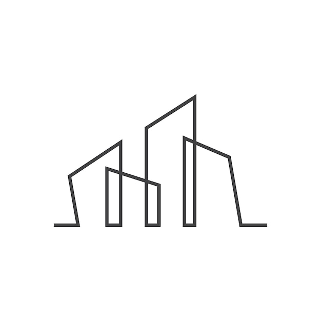 Plantilla de ilustración de símbolo vectorial de línea de estilo de diseño moderno del logotipo del edificio de apartamentos