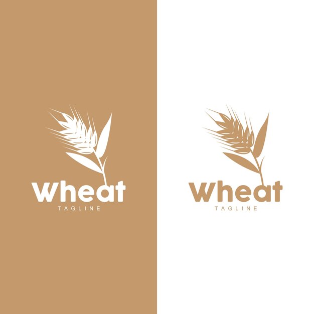 Plantilla de ilustración simple de diseño de grano de logotipo de trigo