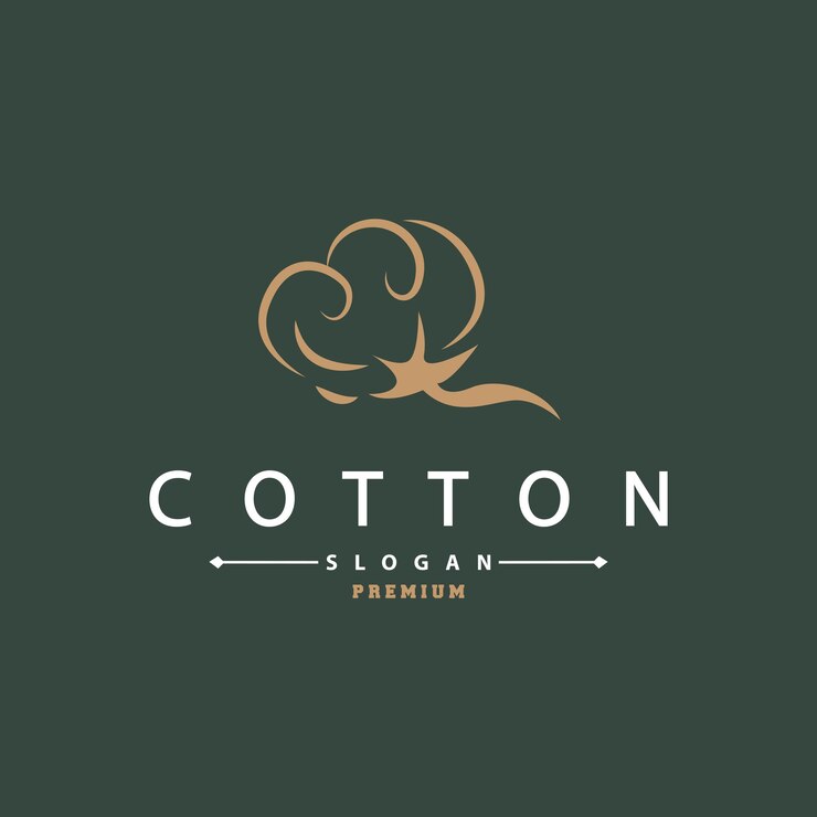 Vector plantilla de ilustración simple de diseño minimalista de logotipo de algodón