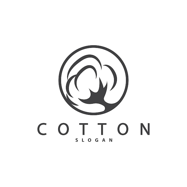 Plantilla de ilustración simple de diseño minimalista de logotipo de algodón