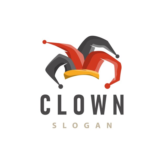 plantilla de ilustración simple sombrero bufón logotipo diseño minimalista bufón payaso