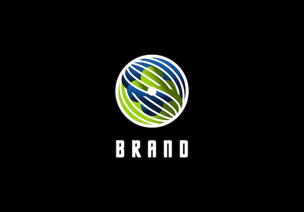 Plantilla de ilustración de vector de círculo de elemento de logotipo de dos colores verde y azul buena para cualquier industria