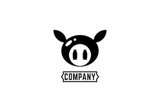 Plantilla de ilustración de vector de conejo de sonrisa de símbolo de elemento de logotipo bueno para cualquier industria