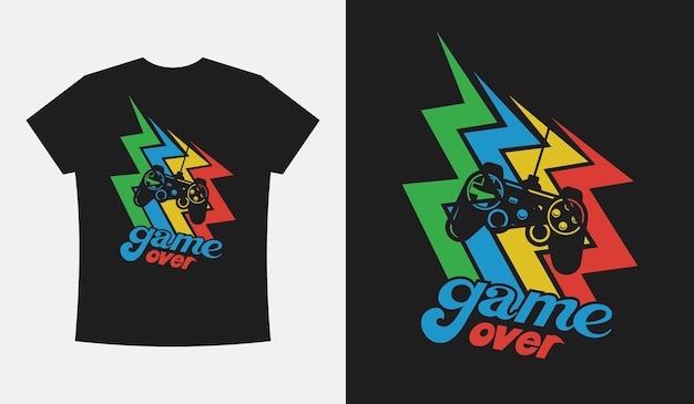 Vector plantilla de ilustración de vector de diseño de camiseta gráfica personalizada a granel de tipografía de juego vector premium