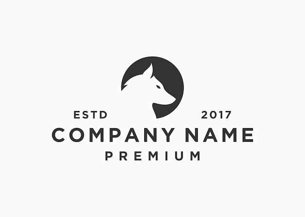 plantilla de ilustración de vector de diseño de logotipo de cabeza de lobo