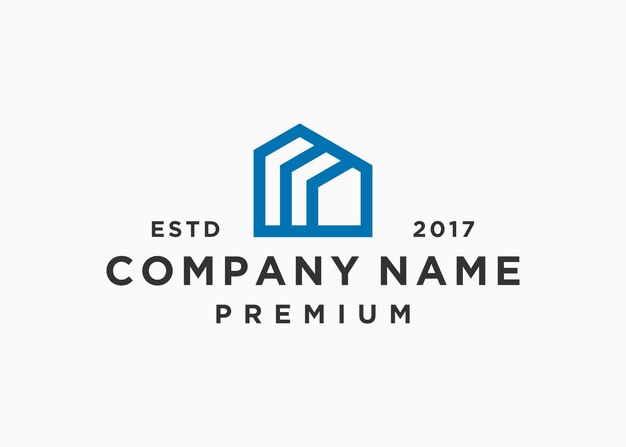 plantilla de ilustración de vector de diseño de logotipo de casa de letra inicial rr