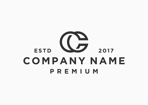 Plantilla de ilustración de vector de diseño de logotipo de círculo de letra cc