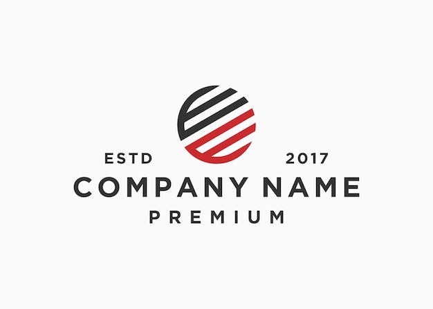 plantilla de ilustración de vector de diseño de logotipo de círculo de letra ee