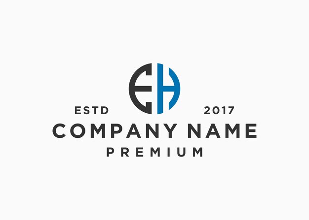 plantilla de ilustración de vector de diseño de logotipo de círculo de letra eh