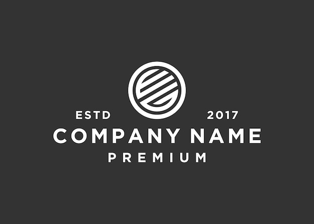 plantilla de ilustración de vector de diseño de logotipo de círculo de letra, por ejemplo