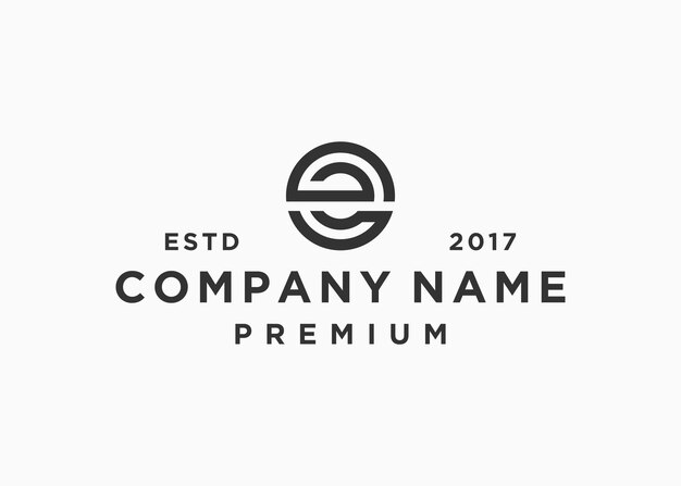plantilla de ilustración de vector de diseño de logotipo de círculo de letra, por ejemplo