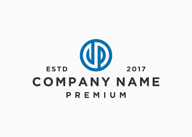 plantilla de ilustración de vector de diseño de logotipo de círculo de letra jp