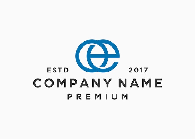 plantilla de ilustración de vector de diseño de logotipo de círculo de letra oe
