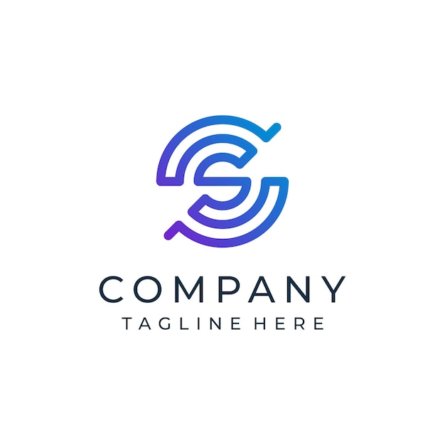plantilla de ilustración de vector de diseño de logotipo de círculo de letra s