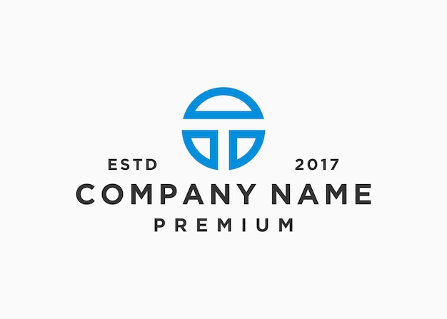 plantilla de ilustración de vector de diseño de logotipo de círculo de letra t