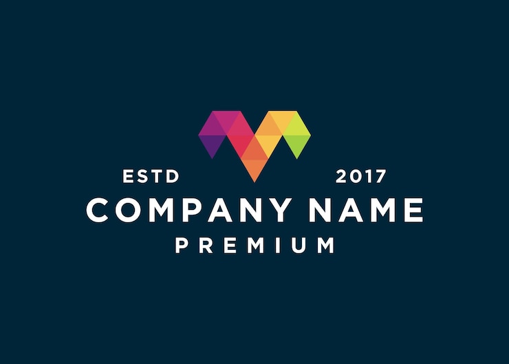 Vector plantilla de ilustración de vector de diseño de logotipo colorido letra m