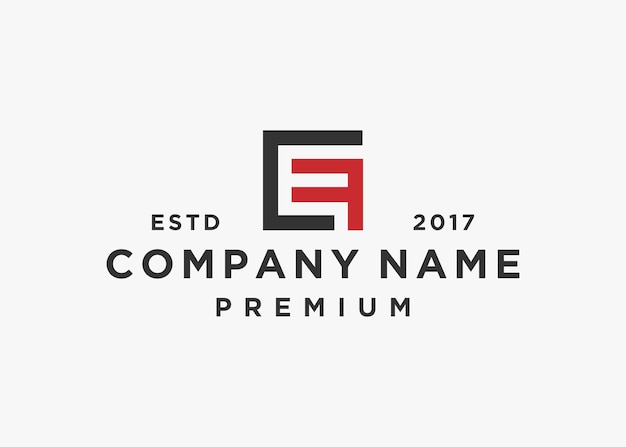 Plantilla de ilustración de vector de diseño de logotipo cuadrado de letra ef