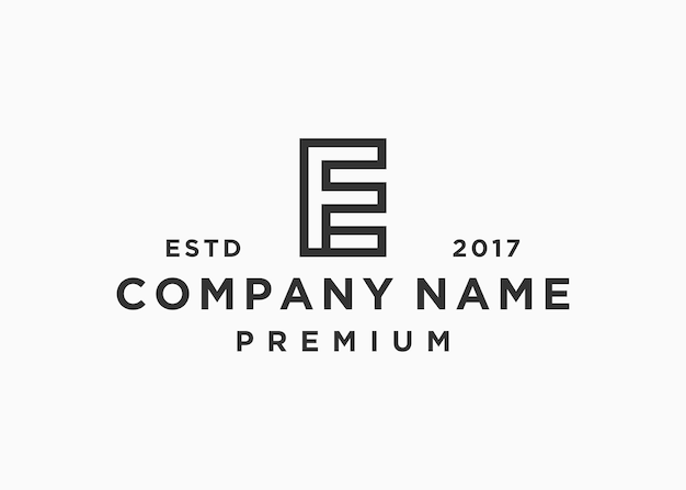 Plantilla de ilustración de vector de diseño de logotipo cuadrado de letra ef