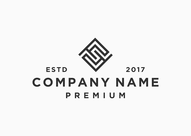 plantilla de ilustración de vector de diseño de logotipo cuadrado de letra ff