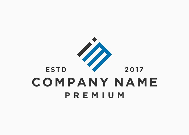 plantilla de ilustración de vector de diseño de logotipo cuadrado de letra im