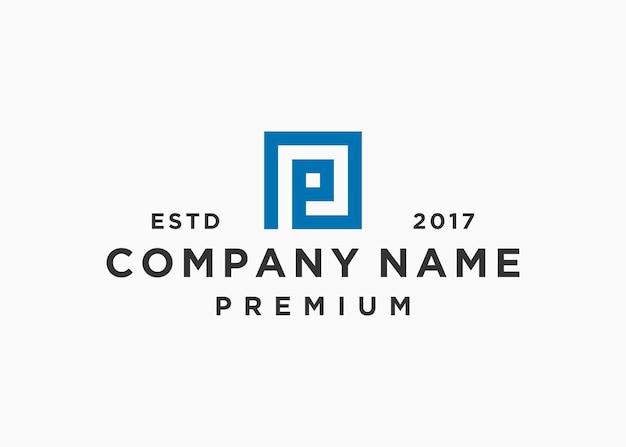plantilla de ilustración de vector de diseño de logotipo cuadrado de letra p