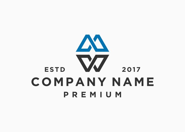 plantilla de ilustración de vector de diseño de logotipo cuadrado de letra wm