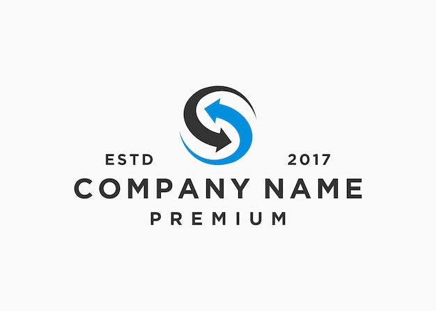 Plantilla de ilustración de vector de diseño de logotipo de flecha de letra s