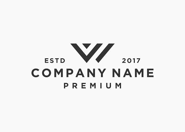 plantilla de ilustración de vector de diseño de logotipo de letra inicial wv o vw