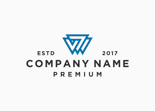 plantilla de ilustración de vector de diseño de logotipo de letra w7