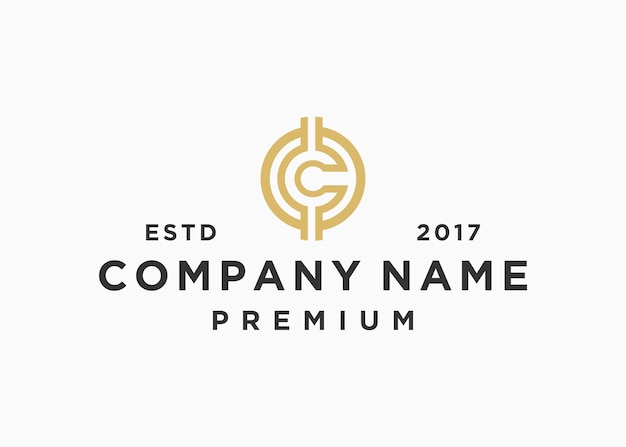 plantilla de ilustración de vector de diseño de logotipo de moneda de letra inicial c