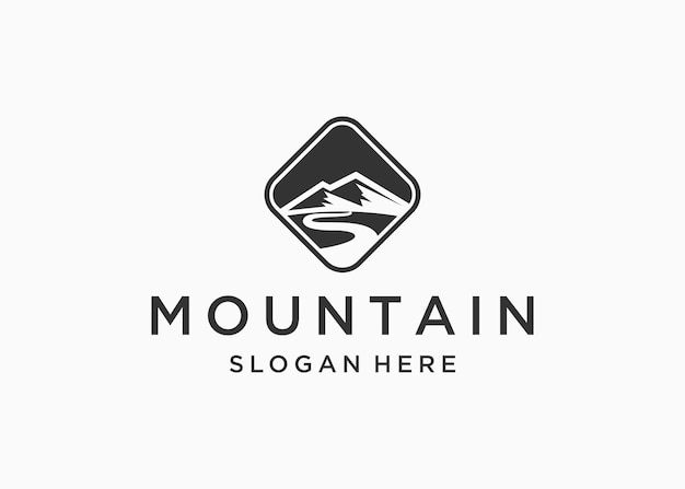 plantilla de ilustración de vector de diseño de logotipo de montaña
