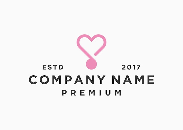 plantilla de ilustración de vector de diseño de logotipo de música de amor