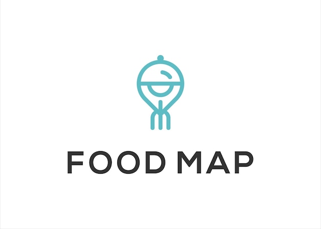 plantilla de ilustración de vector de diseño de logotipo de punto de pin de mapa de alimentos