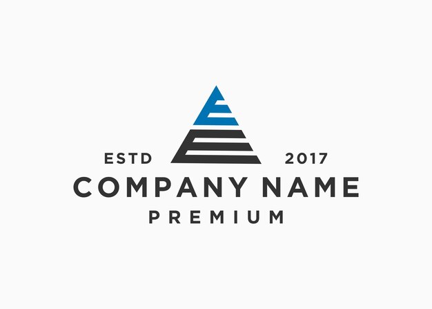 Plantilla de ilustración de vector de diseño de logotipo de triángulo de letra ee