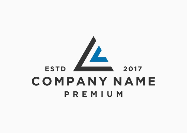 Plantilla de ilustración de vector de diseño de logotipo de triángulo de letra ll