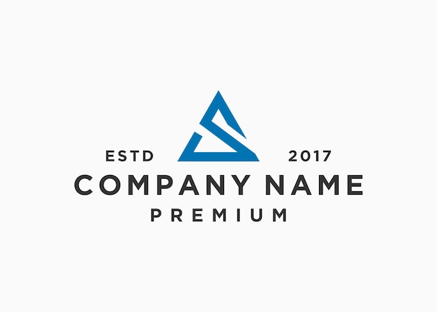 Plantilla de ilustración de vector de diseño de logotipo de triángulo de letra s
