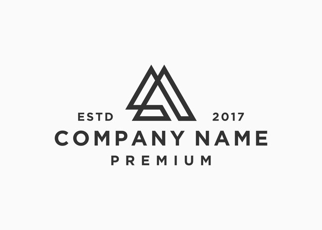 plantilla de ilustración de vector de diseño de logotipo de triángulo de letra la