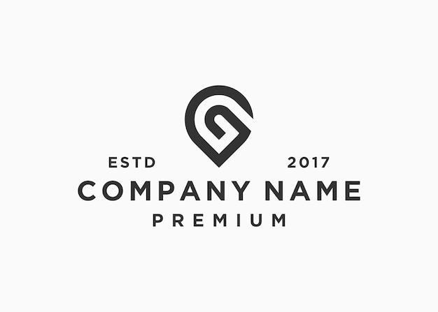 plantilla de ilustración de vector de diseño de logotipo de ubicación de letra g