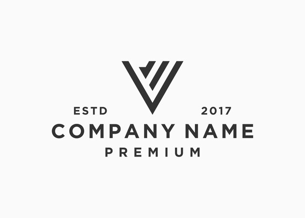 plantilla de ilustración de vector de diseño de logotipo de vw de letra inicial