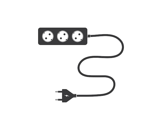 Plantilla de ilustración de vector de enchufe de enchufe eléctrico