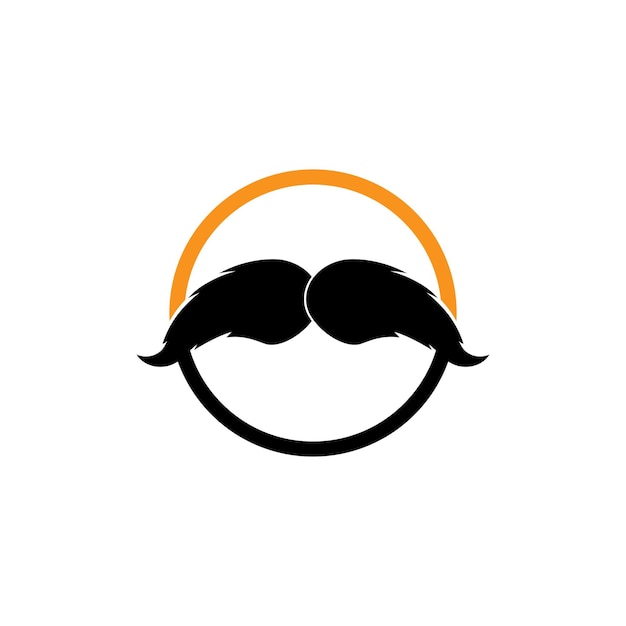 Plantilla de ilustración de vector de icono de bigote