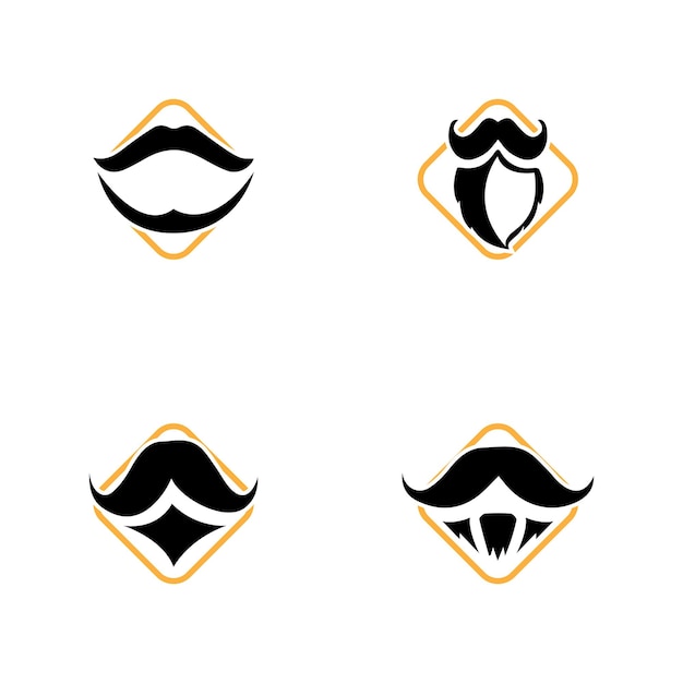 Plantilla de ilustración de vector de icono de bigote