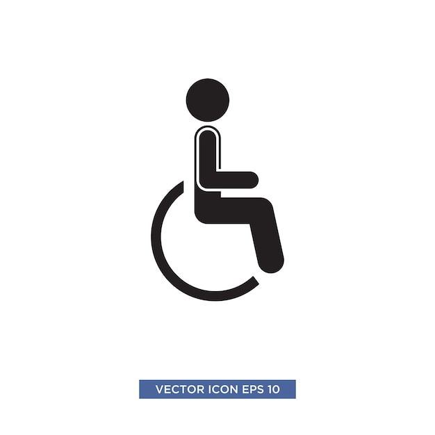 Plantilla de ilustración de vector de icono de discapacidad para discapacitados