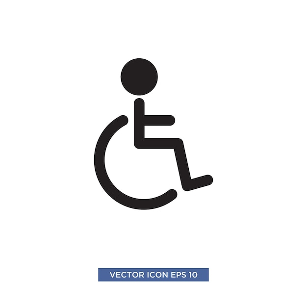 Plantilla de ilustración de vector de icono de discapacidad para discapacitados