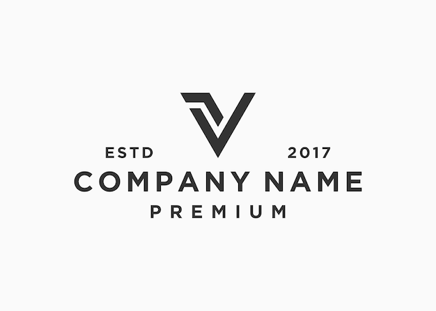plantilla de ilustración de vector de icono de diseño de logotipo de letra v