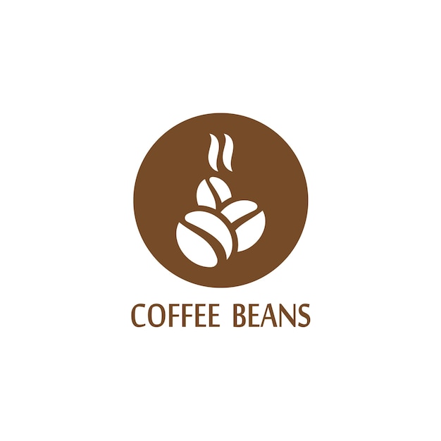 Plantilla de ilustración de vector de icono de grano de café
