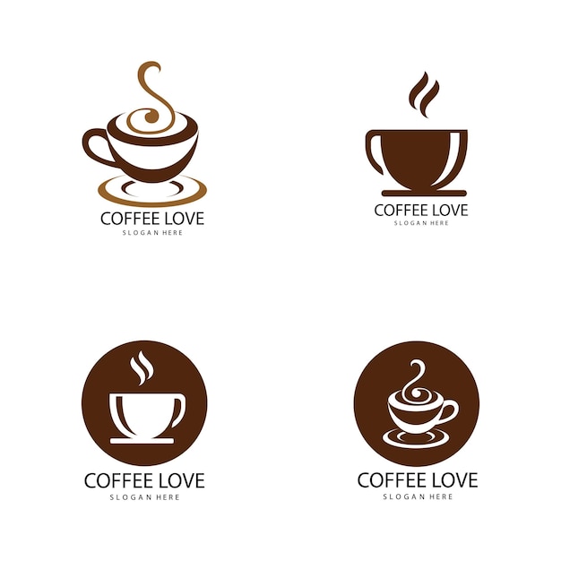 Plantilla de ilustración de vector de icono de logotipo de café