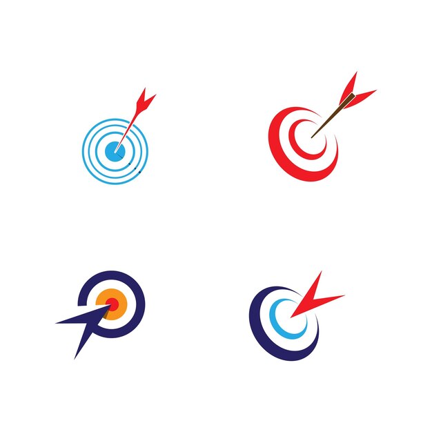 Plantilla de ilustración de vector de icono y símbolo de destino