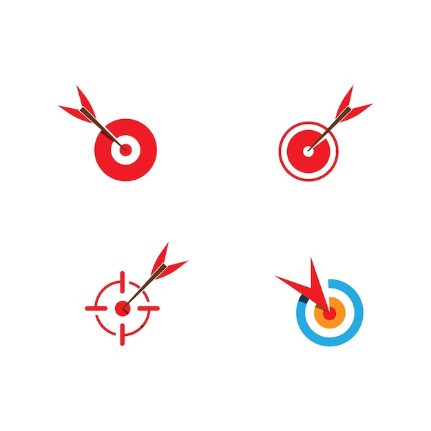 Plantilla de ilustración de vector de icono y símbolo de destino